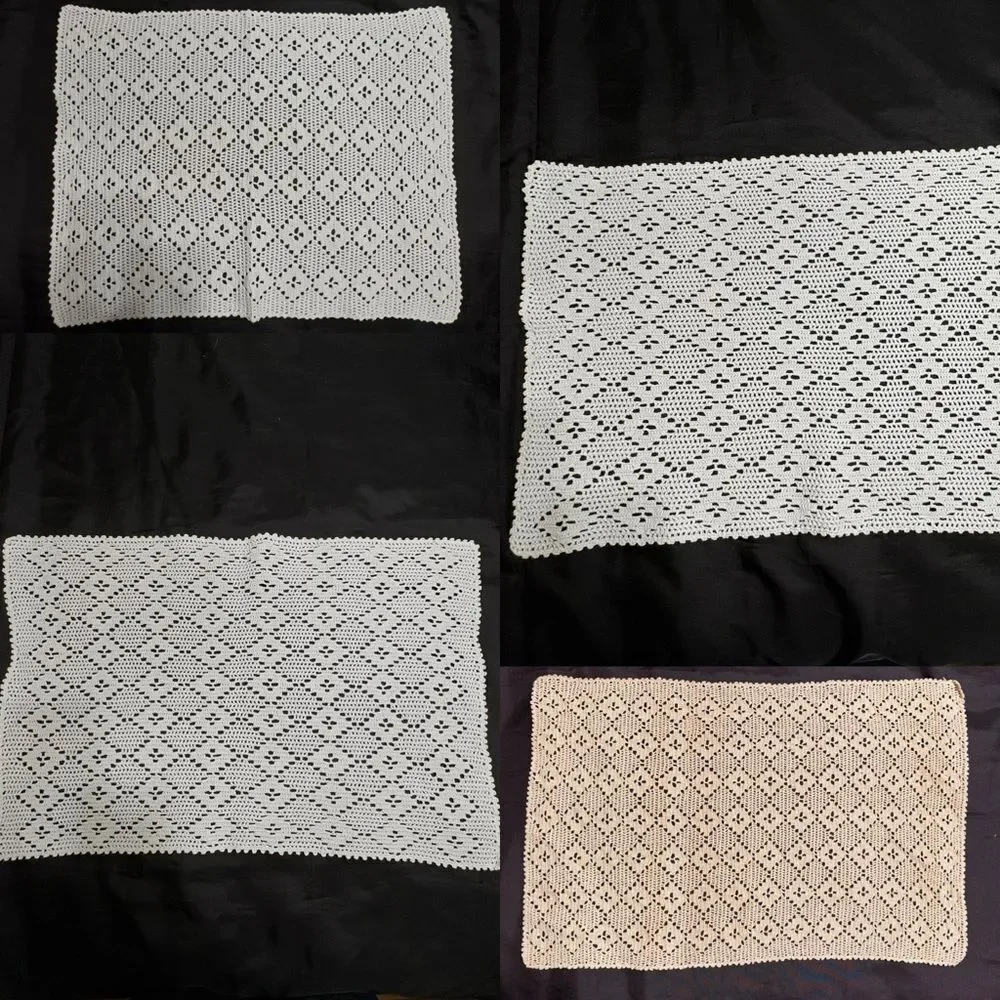 Elegant Crochet Lace Placemats, tray mats, doilies, table mats, set of 4,